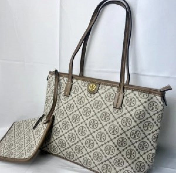 TB T Monogram Tote With & Dust Bag & Extra
