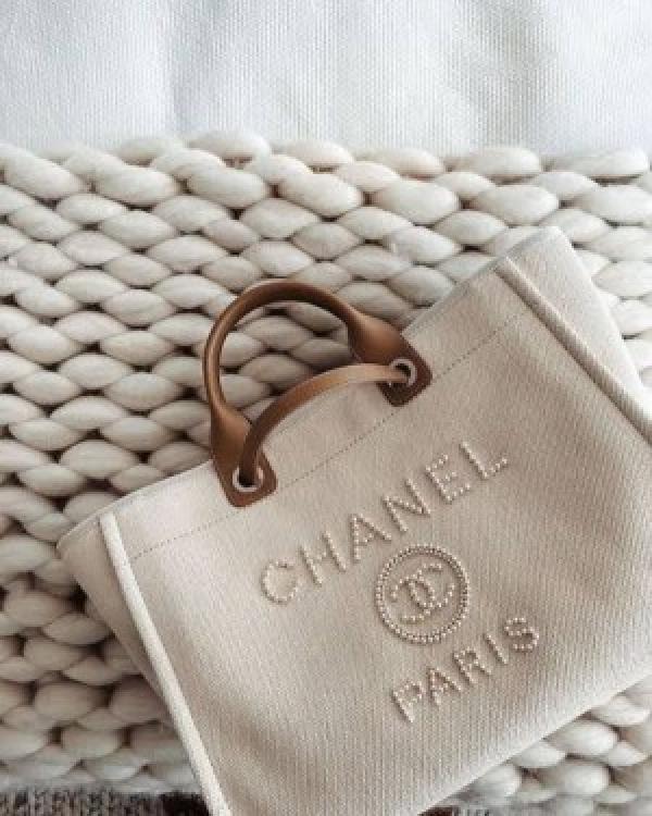 CN deauville pearl canvas tote bag black