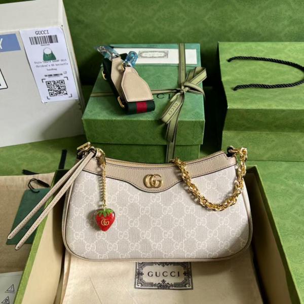 GCi ophidia shoulder bag with cherry zip double box red box packing(carry bag)