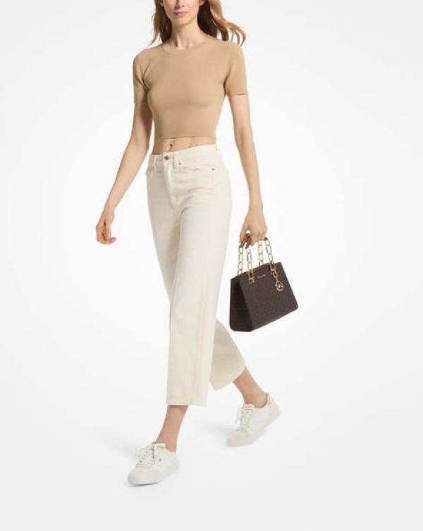 MK cynthia small signature logo satchel