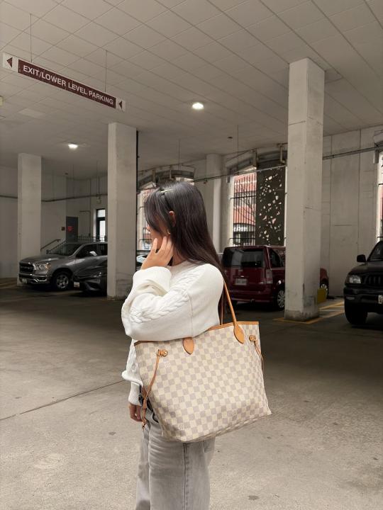 LV NEVERFULL chex PATTERN PREMIUM QUALITY WITH OG BOX