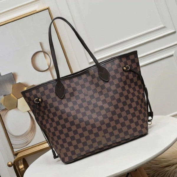 LV NEVERFULL chex PATTERN PREMIUM QUALITY WITH OG BOX