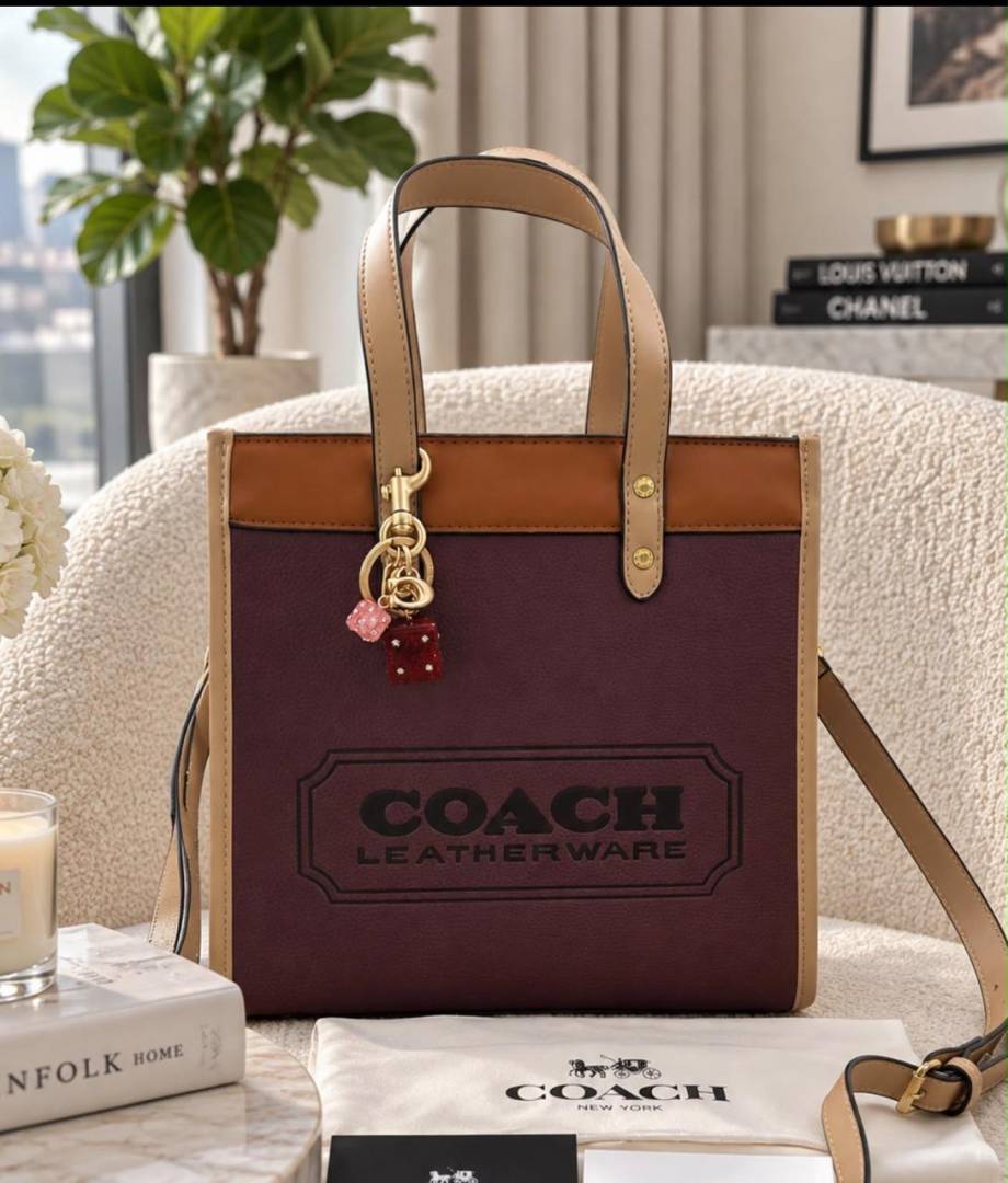 CH field tote bag with og premium folding box with charm