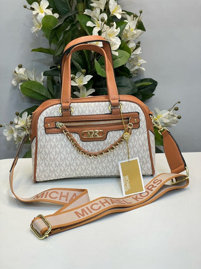 MK willias burg boston bag with dust bag white