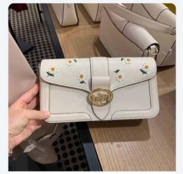 CH Georgie flower daisy embroidery tabby shoulder bag with box