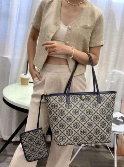 TB T Monogram Tote With &amp; Dust Bag &amp; Extra