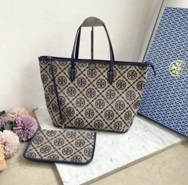 TB T Monogram Tote With &amp; Dust Bag &amp; Extra