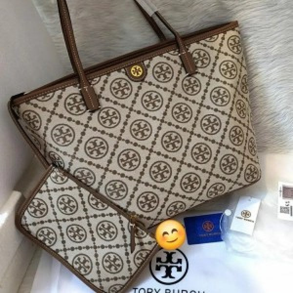 TB T Monogram Tote With &amp; Dust Bag &amp; Extra