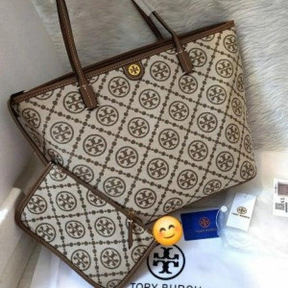 TB T Monogram Tote With &amp; Dust Bag &amp; Extra