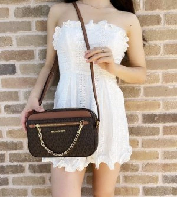 MK Jet Set East West Chain Crossbody Sling with box