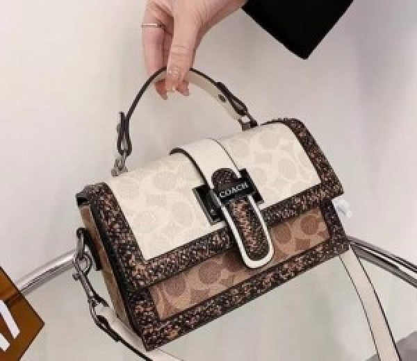 CH studded flap sling bag with box