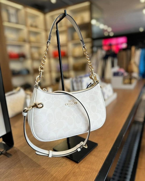 CH teri shoulder bag in signature canvas bag with box