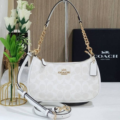 CH teri shoulder bag in signature canvas bag with box