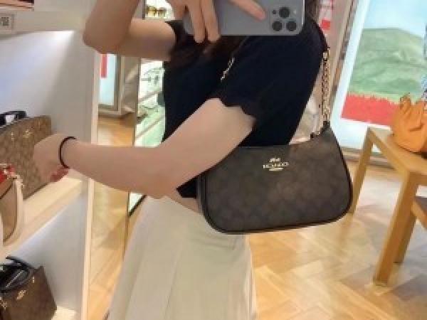 CH teri shoulder bag in signature canvas bag with box