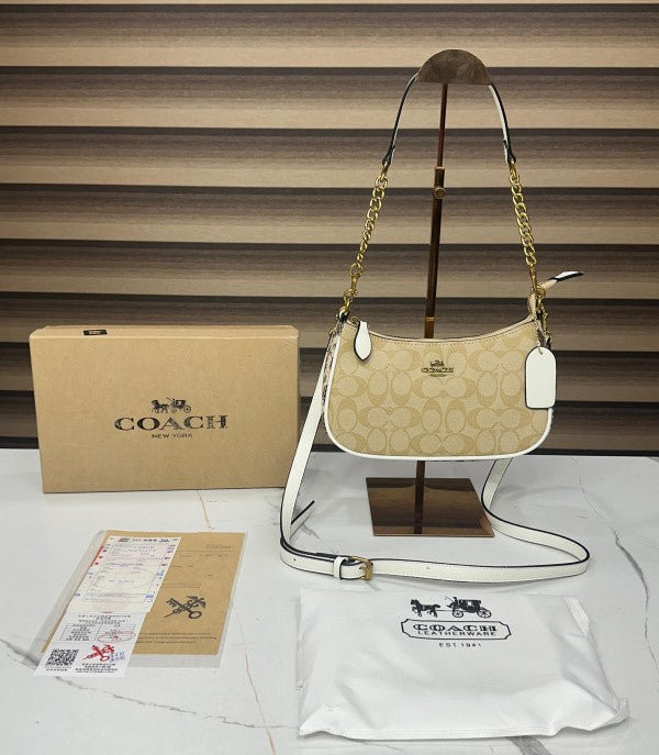 CH teri shoulder bag in signature canvas bag with box