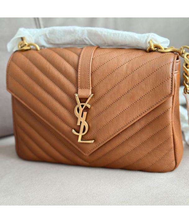 Saiint Laurent Womens Brown Envelope small Shoulder Bag with box