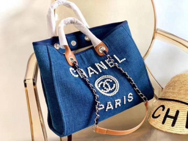 CN deauville pearl canvas tote bag black