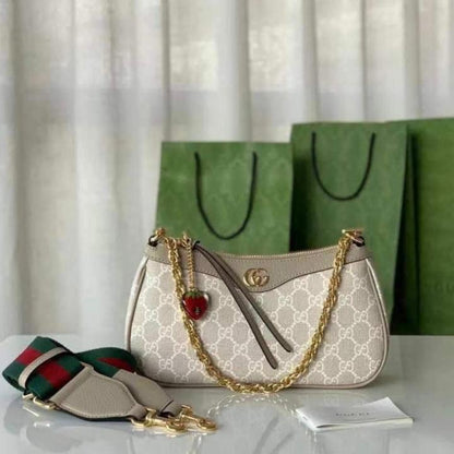 GCi ophidia shoulder bag with cherry zip double box red box packing(carry bag)
