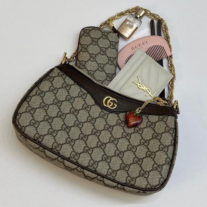 GCi ophidia shoulder bag with cherry zip double box red box packing(carry bag)
