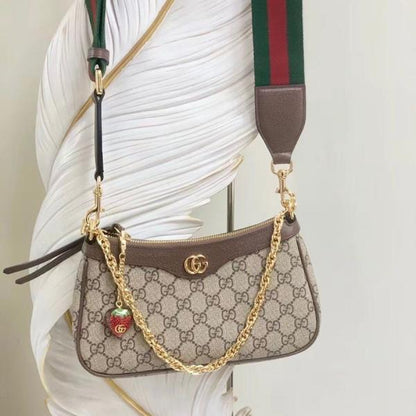 GCi ophidia shoulder bag with cherry zip double box red box packing(carry bag)