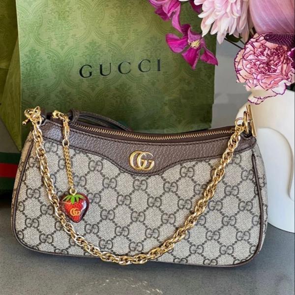 GCi ophidia shoulder bag with cherry zip double box red box packing(carry bag)