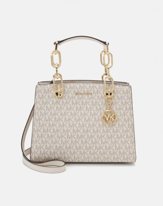 MK cynthia small signature logo satchel