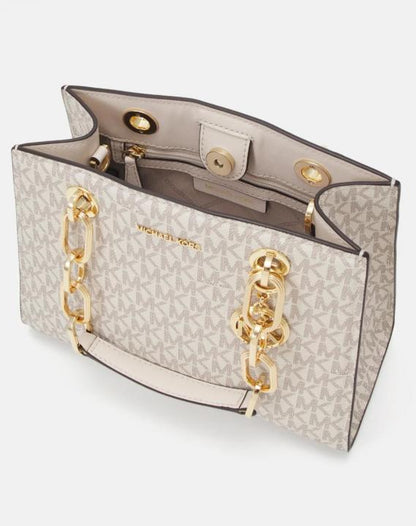 MK cynthia small signature logo satchel