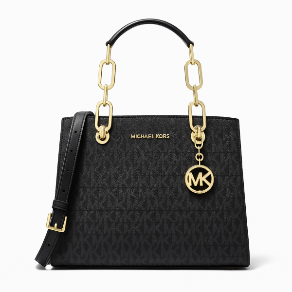 MK cynthia small signature logo satchel