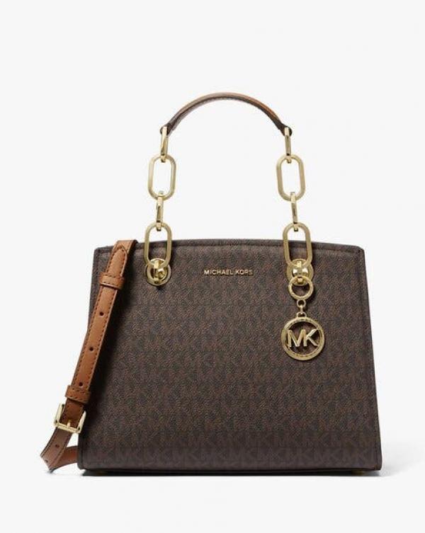 MK cynthia small signature logo satchel