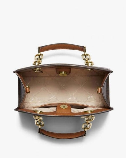 MK cynthia small signature logo satchel