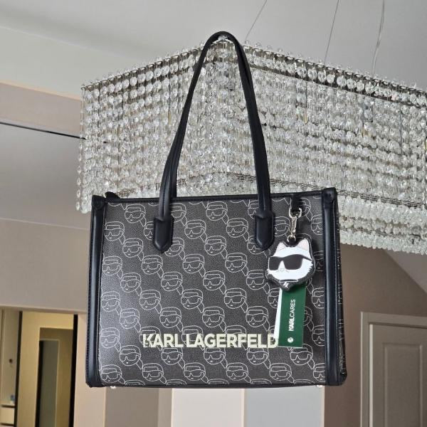 KL lagerfeld textured ikon large structured totebag