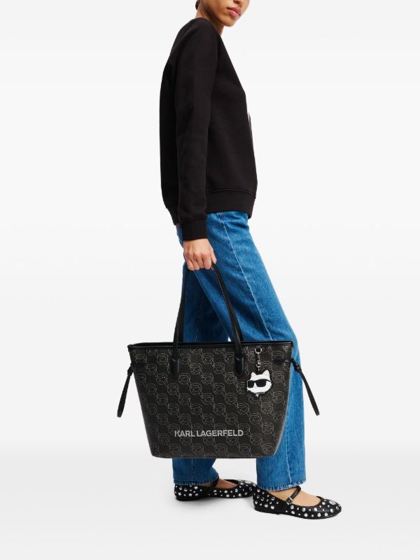 KL lagerfeld ikon large monogram totebag