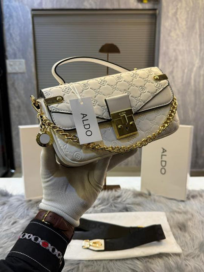 Ald Bone DALLANNA&amp;Logo Medium Cross Body Bag with box