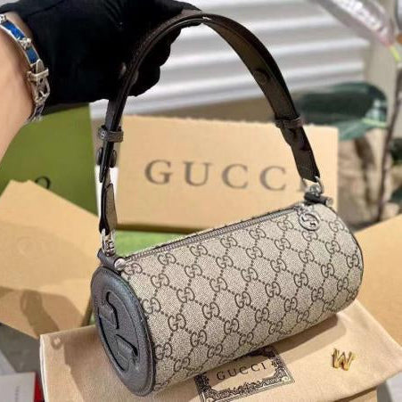 Gci  GG Supreme Round Vanity Crossbody Bag With Box