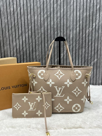 LV NEVERFULL chex PATTERN PREMIUM QUALITY WITH OG BOX