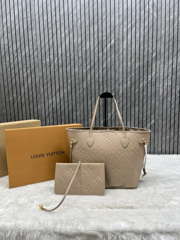 LV NEVERFULL chex PATTERN PREMIUM QUALITY WITH OG BOX