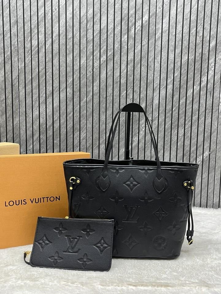 LV NEVERFULL chex PATTERN PREMIUM QUALITY WITH OG BOX