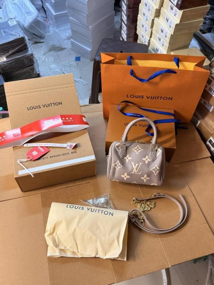 LV speedy bag with doublebox carrybag