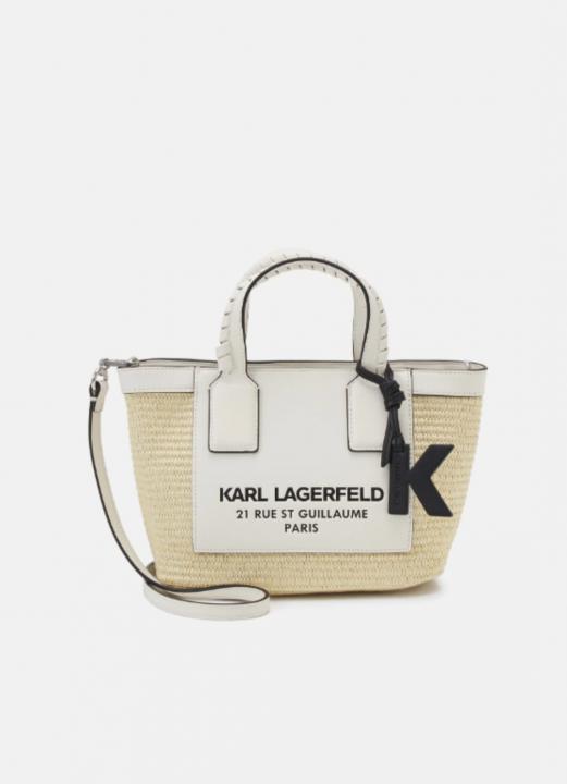 KL Lagerfeld Small guillaume raffia Leather Totebag