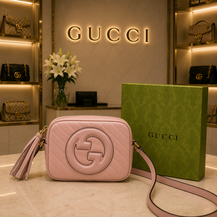 GCI Pebbled Leather Sumo Disco Crossbody WITH BOX