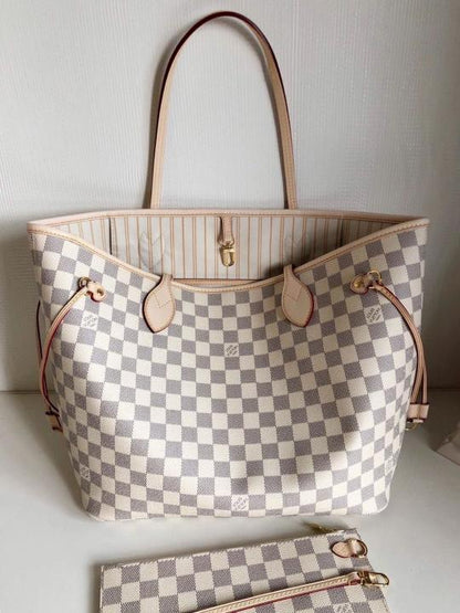 LV NEVERFULL chex PATTERN PREMIUM QUALITY WITH OG BOX