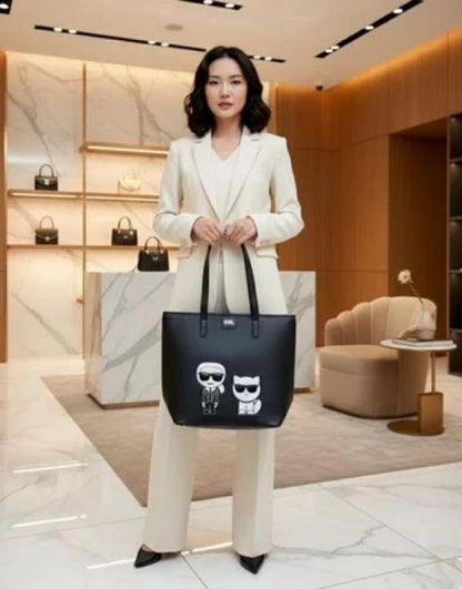 KL Lagerfeld Embossed Logo Tote Para Mujer Original With Dust Bag