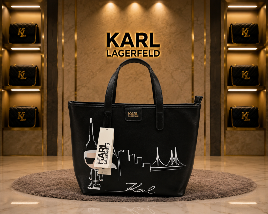 KL Lagerfeld Embossed Logo Tote Para Mujer Original With Dust Bag