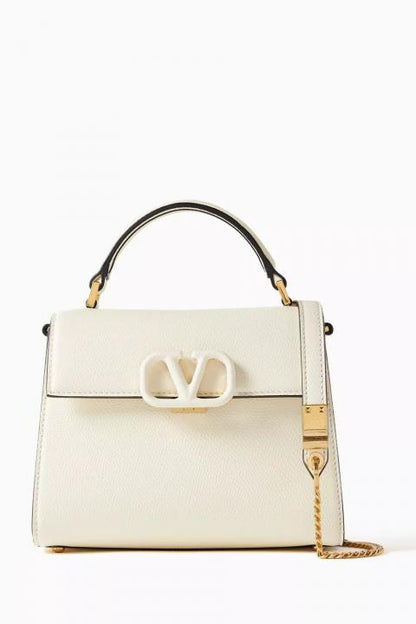 Val White Sling Shoulder Bag With Dust Cover