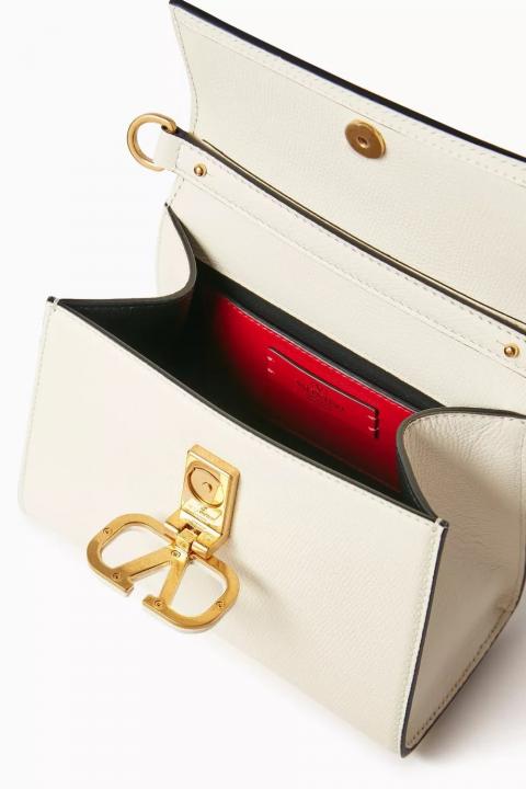 Val White Sling Shoulder Bag With Dust Cover