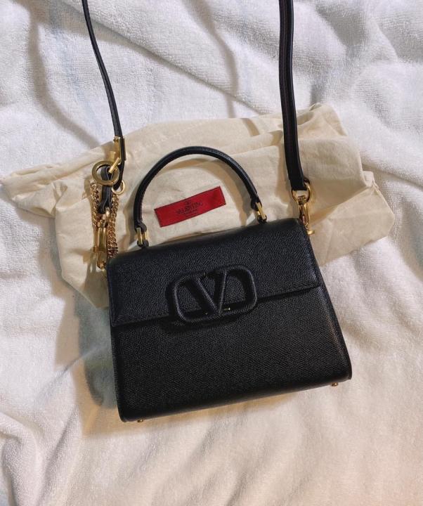 Val White Sling Shoulder Bag With Dust Cover