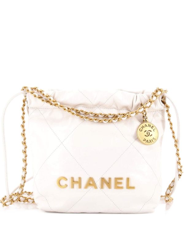 CN pre owned Chain Hobo Quilted Calfskin Mini crossbody bag with premium quality box