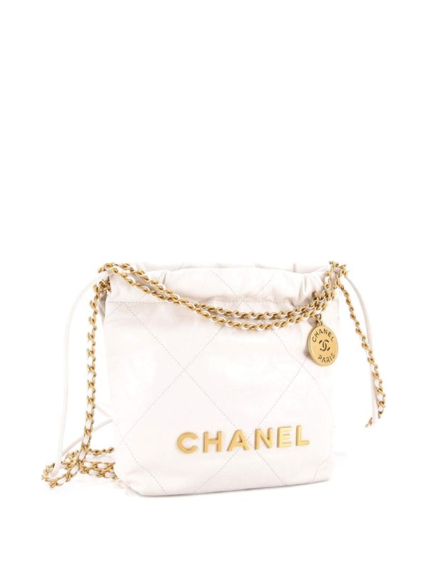 CN pre owned Chain Hobo Quilted Calfskin Mini crossbody bag with premium quality box