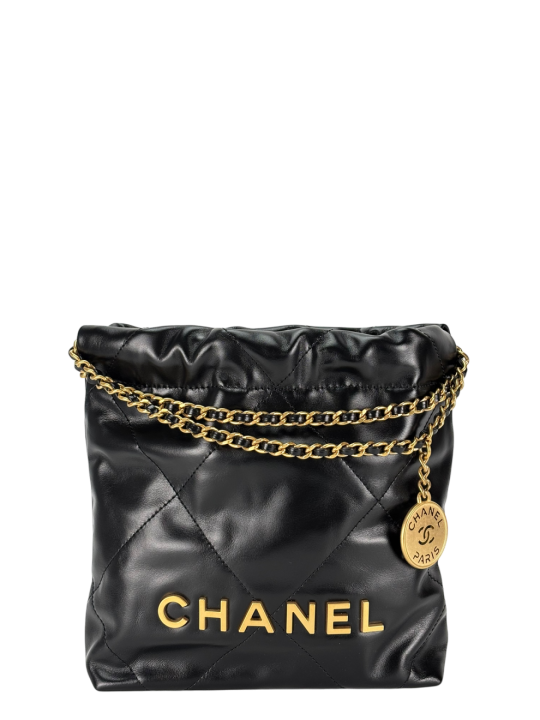 CN pre owned Chain Hobo Quilted Calfskin Mini crossbody bag with premium quality box