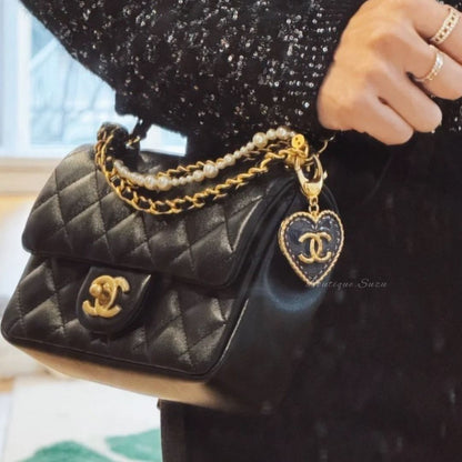 CN Cambon Line Black Quilted Leather Shoulder Bag with box
